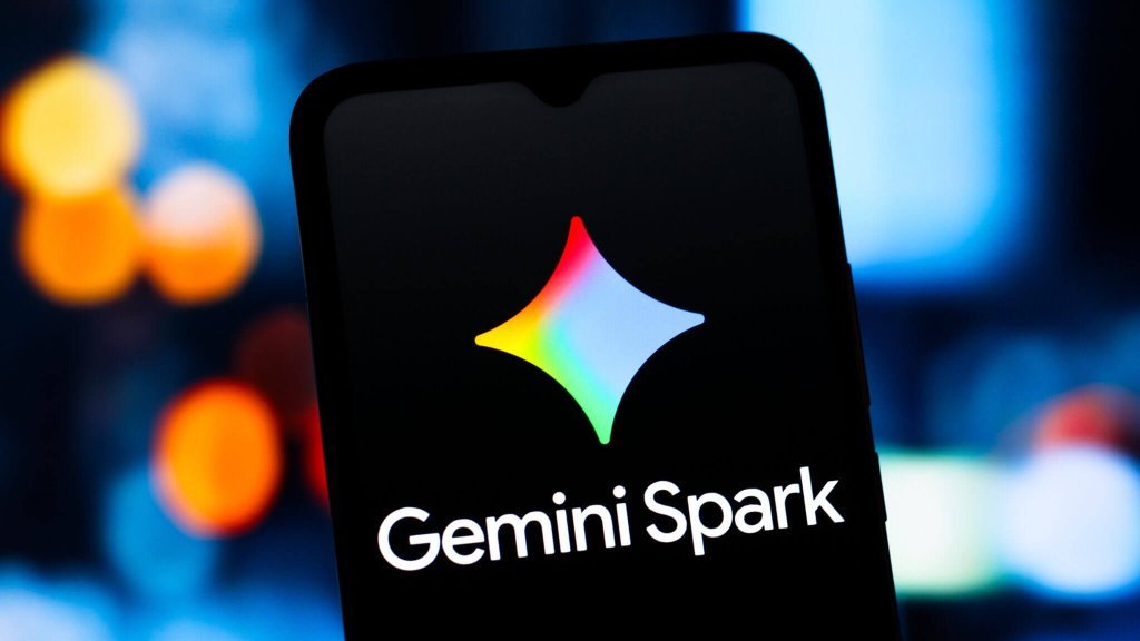 In this photo illustration, the Google Gemini Spark logo is seen displayed on a smartphone screen